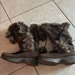 Report Dark Brown Faux Fur Winter Boots